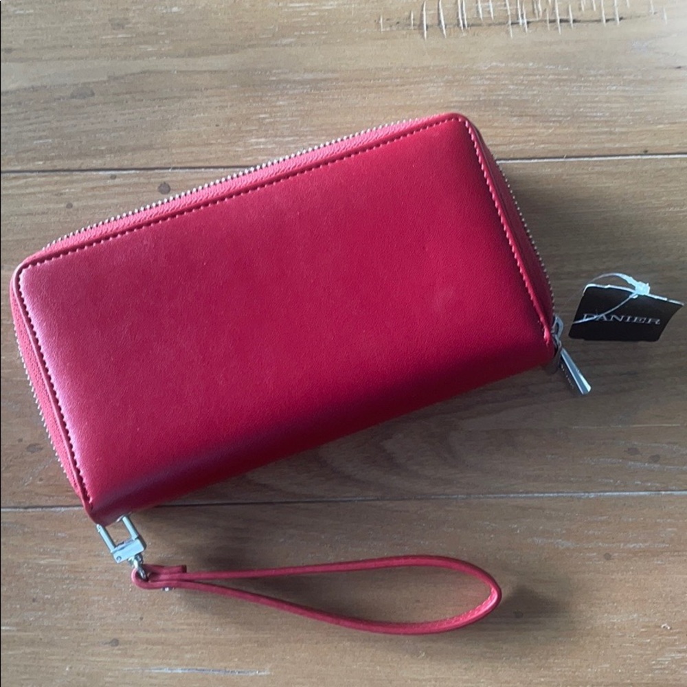 Danier Red Leather Wristlet/Wallet